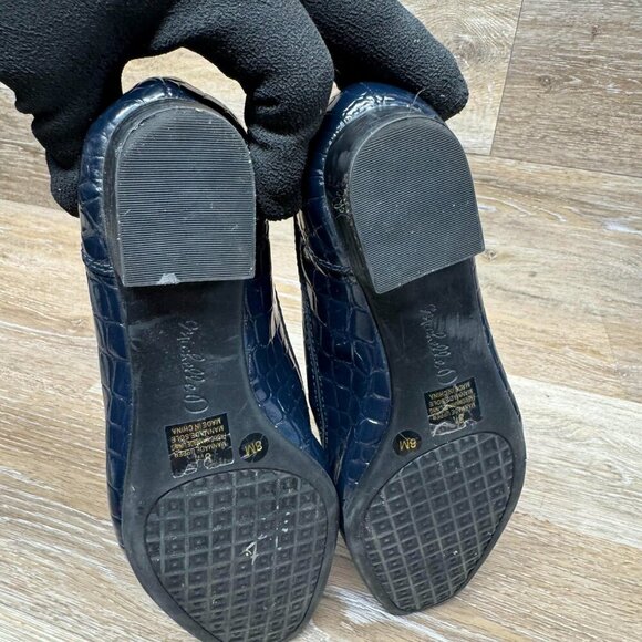 Michelle D Navy Blue Croc Print Loafer Women's Size 8 - Picture 4 of 10
